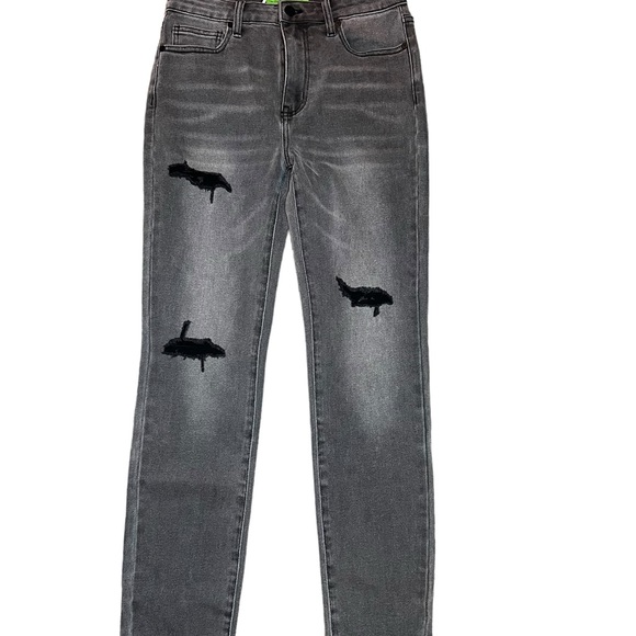 Sandrine Rose X Free People Crop Jeans In Destroyed Rain Distressed 28 - Picture 2 of 8